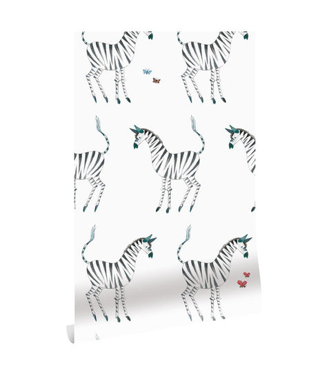 Behang Fiep Westendorp Zebra, Wit, 97.4 x 280 cm